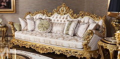 Royal Living Room Solid Teak Wood Carving Sofa Set