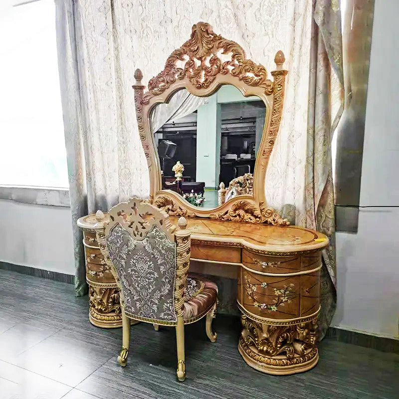 Luxury Classic Solid Teak Wood Dressing Table Luxury Classic Solid Teak Wood Dressing Table
