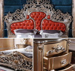 A royal bed set along with side table