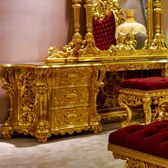 Royal Luxury Deep Carving Dressing Table Set