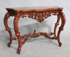 Royal Luxury Solid Teak Wood Hand Carved Console Table