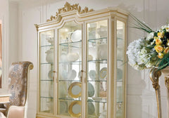 Fully Glass front golden color vitrine
