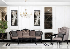 Premium Wood Sofa Set | Timeless Design in Bold Black