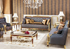 Ossetia Classical Teakwood Hand Carved Sofa Set