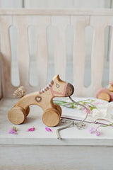 Wooden Pull Toy Horse for Kids