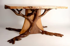 Royal Antique Hand Carved Tree Design Side Table