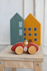 Wooden Race Car Toy for Toddlers