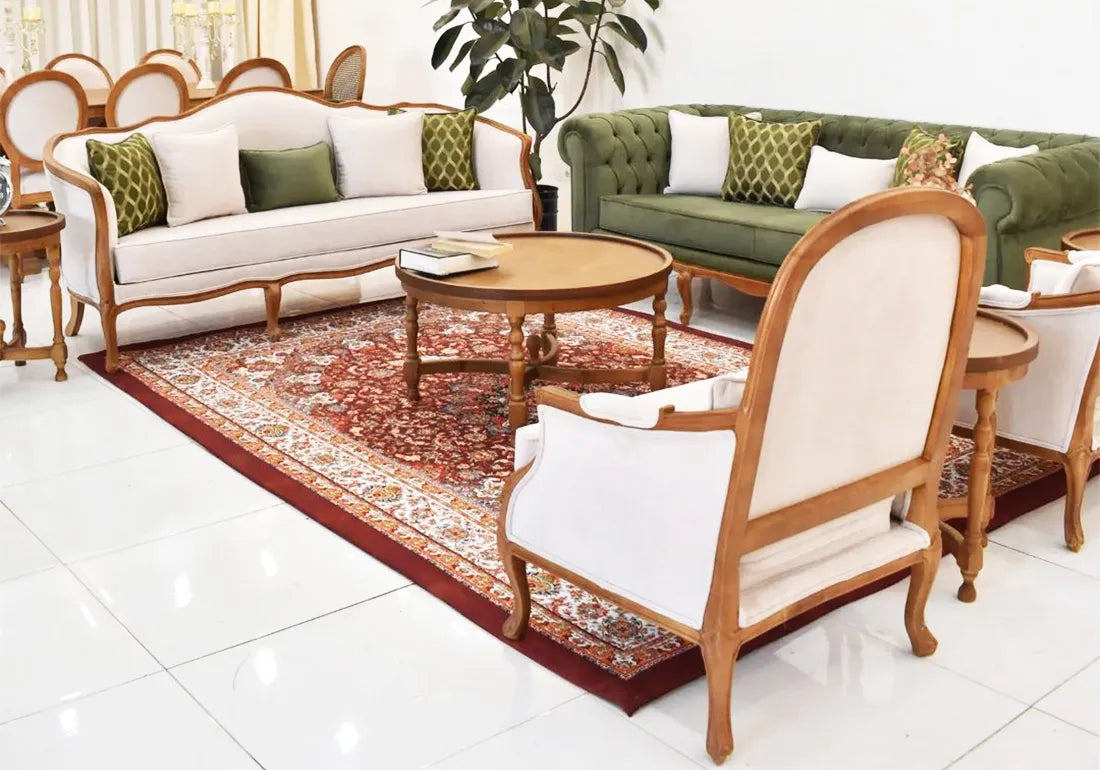 Classical Handcrafted Wooden Sofa Set and Chair