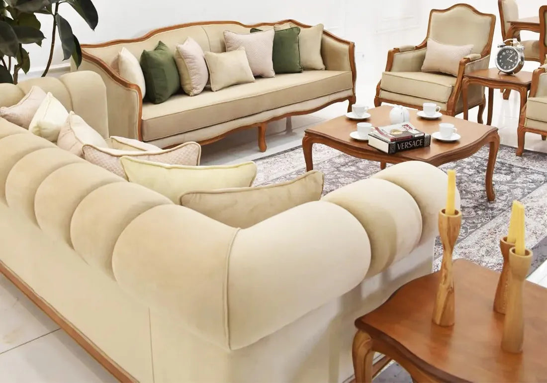 Luxurious Hand Carved Classical Wooden Sofa Set
