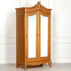 Luxury Hand-Carving Double Mirrored Wardrobe