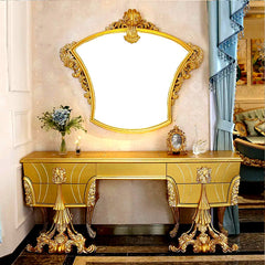 Luxury Classic Hand Carving Solid Teak Wood Dressing Table