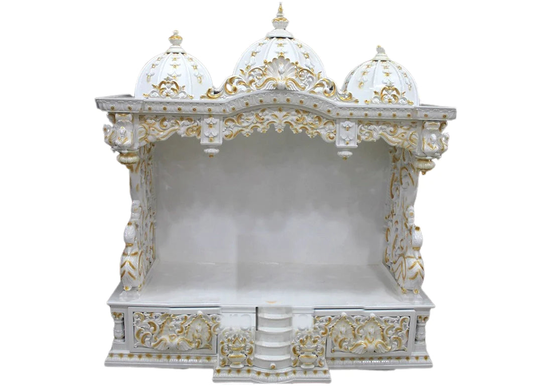 Classic Teak Wood Marble Polish Temple