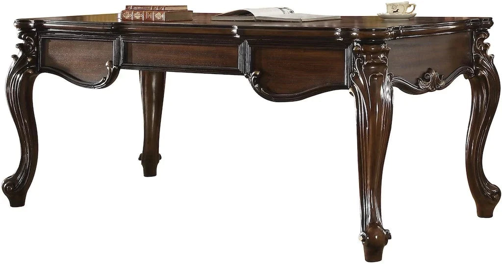 Walnut Polished Hand Carved Office Table