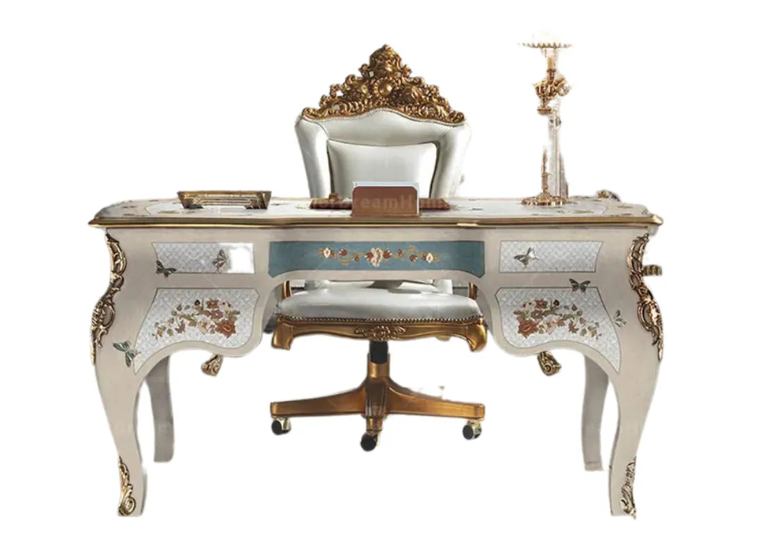 European Classical Teak Wooden Office Table