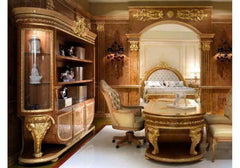 Luxury Marble Teak Wooden Office Desk