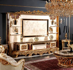 Classic European Style Elegant TV Cabinet
