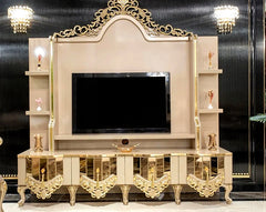 Classic Wooden Hand carving Luxury TV Unit