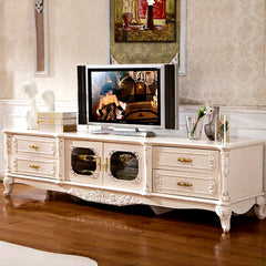 Exquisite French Style Hand Carving TV Cabinet