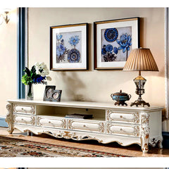 Royal European Style Carving TV Cabinet
