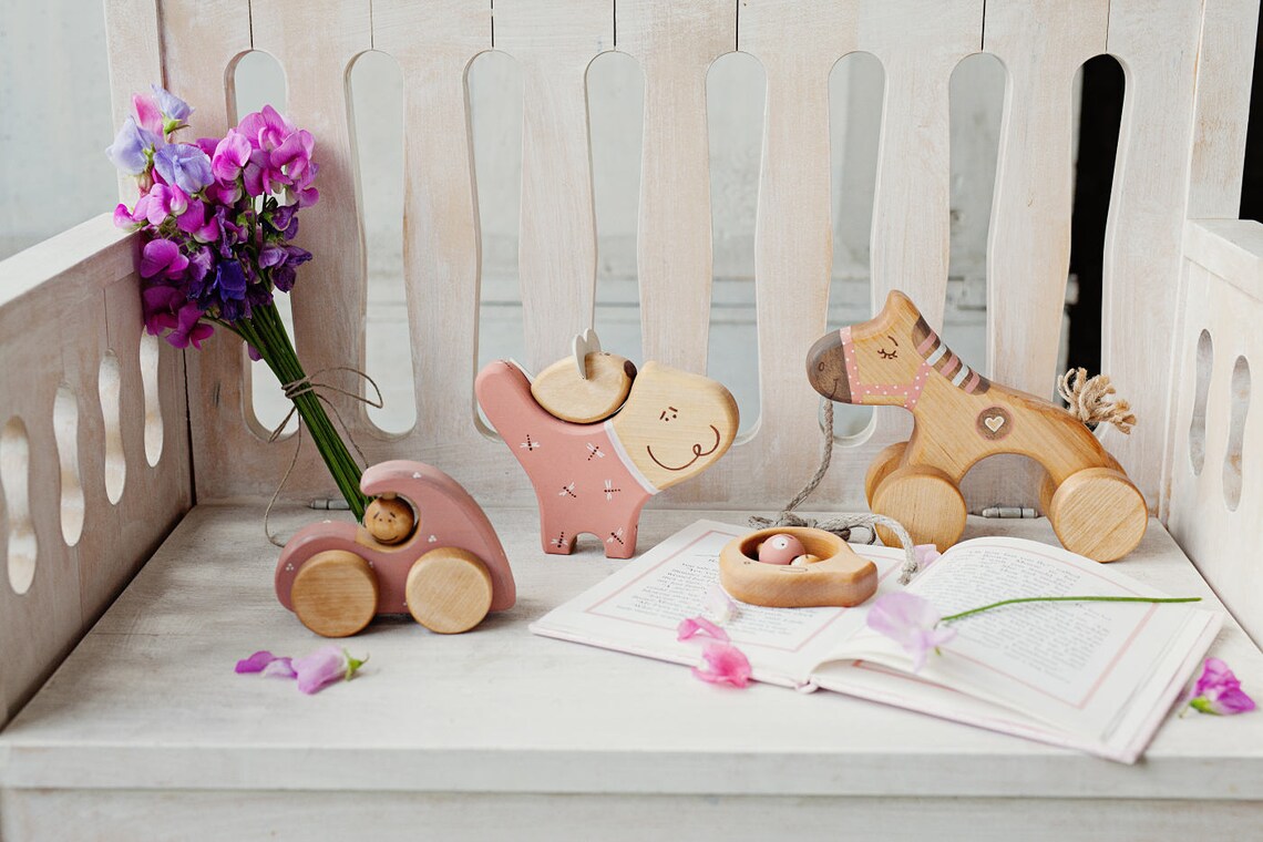 Cute Wooden Car Kids Toy