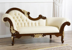 Royal Look Teakwood Handmade Deewan Chaise Lounge