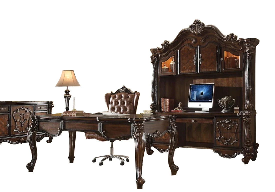 Walnut Polished Hand Carved Office Table