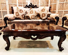 Luxury Solid Wood Hand Carved Sofa Set