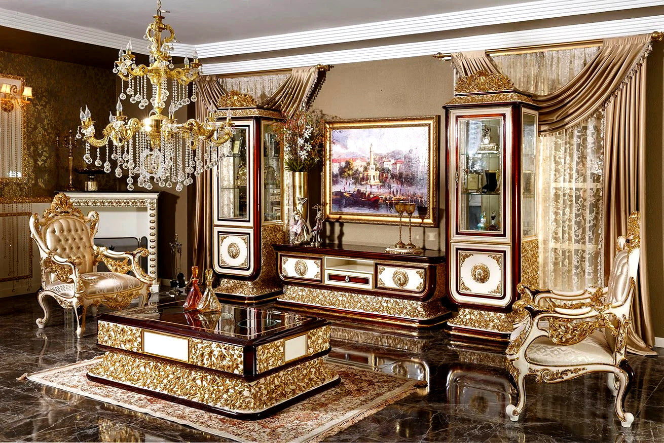Classic And Luxury Hand Carving Teak Wood TV Unit