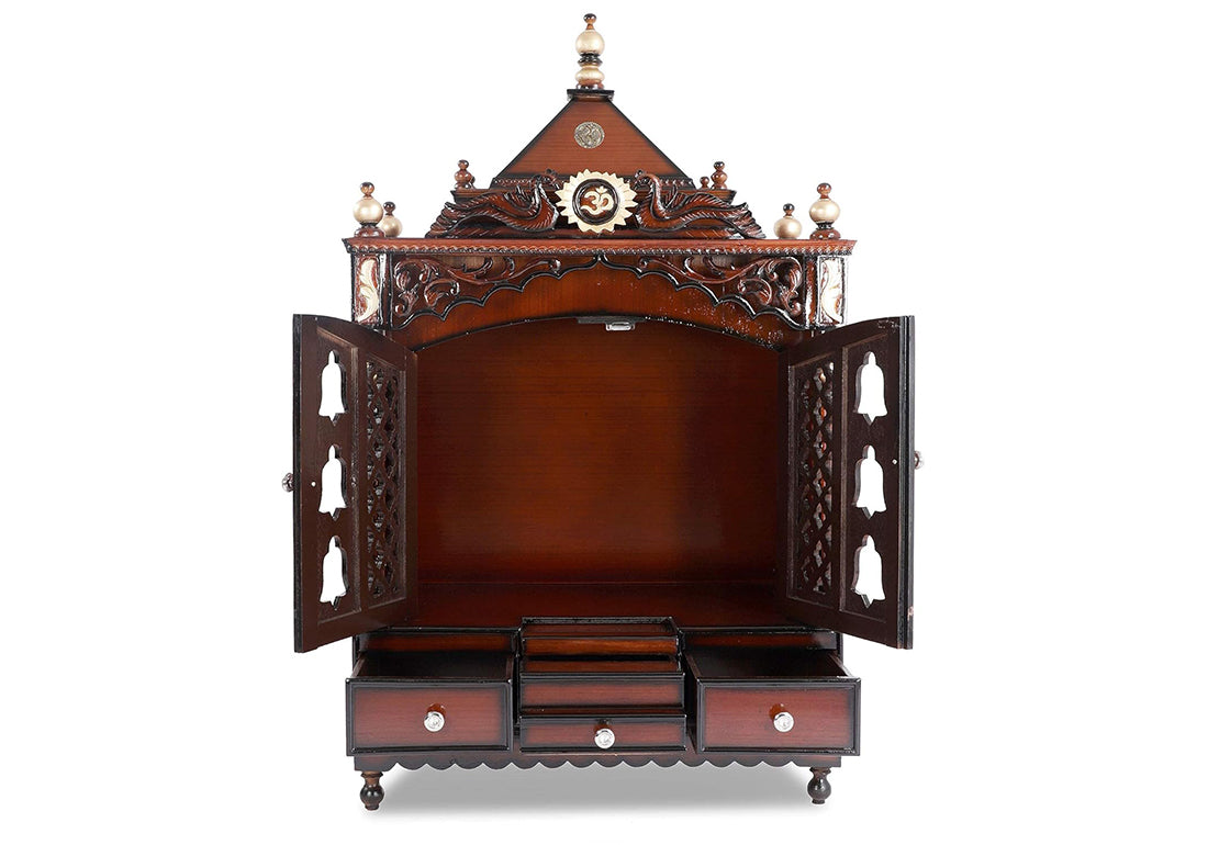 Beautiful brown wooden temple