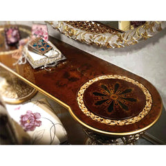 Luxury Classic Deep Carving Solid Teak Wood Dressing Table