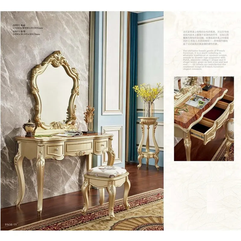 Classic Modern European Style Carving Dressing Table Healsway Classic Modern European Style Carving Dressing Table Healsway