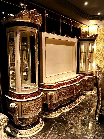 Classic European Style Carving TV Cabinet