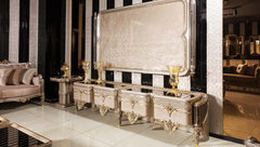 Luxury Glossy Hand Carving TV Unit