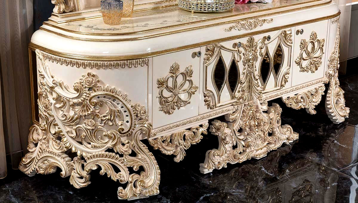 Royal Carving Teak Wood TV Unit