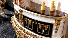 Royal And Exquisite Glossy Carving TV Unit