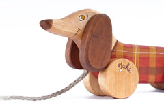 Personalized Wooden Red Dog Pull Along Kids Toy