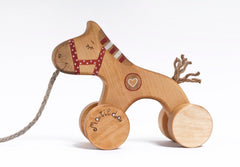 Cute wooden horse kids toy