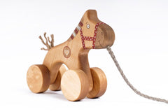 Wooden Pull Along Horse Toy for Toddlers