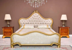 Style Hand Carved Solid Wood Bed Set