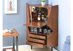 Classic Hand Crafted Teak Wooden Wine Corner