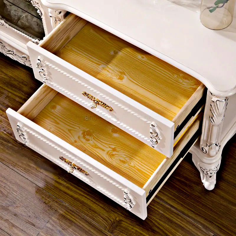 Exquisite French Style Hand Carving TV Cabinet