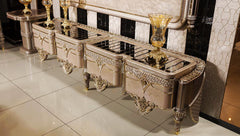 Luxury Glossy Hand Carving TV Unit