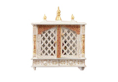 Crafted Wooden Gold and White Temple