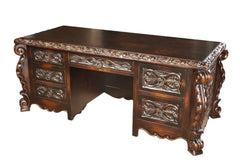 Antique Textured Teak Wooden Home Office Desk