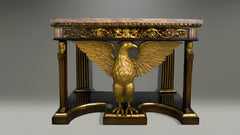 Luxury Antique Curve Eagle Motif Side Table