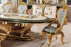 Luxury European Style Carving Dining Table Set