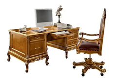 Brown colored wooden office desk