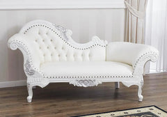 Classical Look Handcrafted Baroque Style Wooden Chaise Lounge