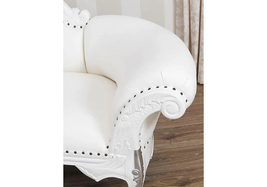 Classical Look Handcrafted Baroque Style Wooden Chaise Lounge