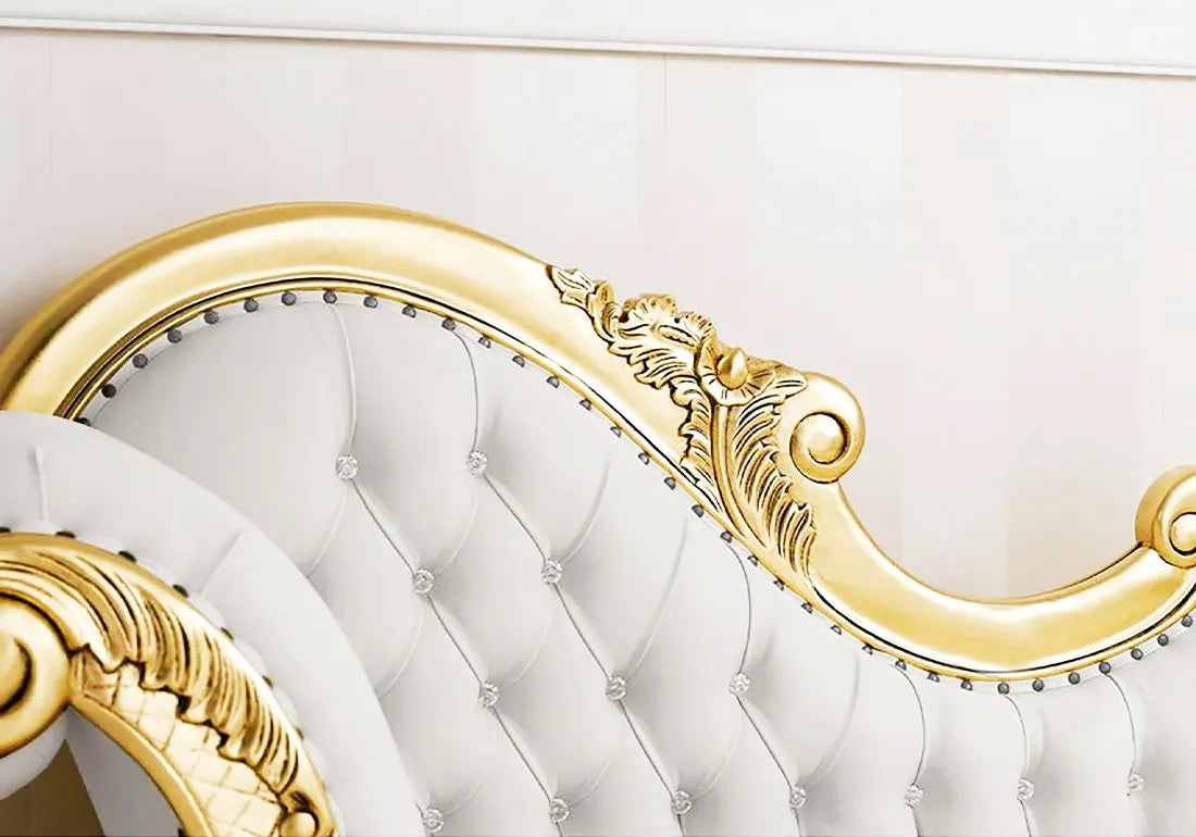 Baroque Style Wooden and Royal Look Chaise Lounge